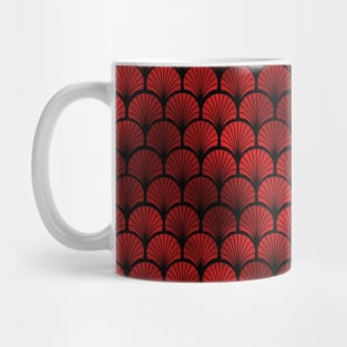 Fan Palms in Black and Ruby Red Faux Foil Art Deco Vintage Foil Pattern Mug